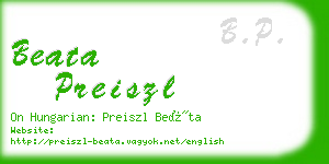 beata preiszl business card